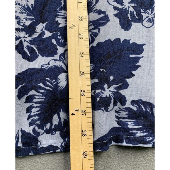 Good Life Short Sleeve Button Up Shirt 2XL Blue Floral 100% Silk Chest Pocket - Picture 6 of 13